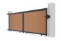 ATHOS 4m H.160cm solid teak sliding composite wood gate with aluminum frame thumbnail 8