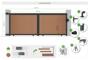 ATHOS 4m H.160cm solid teak sliding composite wood gate with aluminum frame thumbnail 4