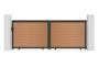 ATHOS 4m H.160cm solid teak sliding composite wood gate with aluminum frame thumbnail 2