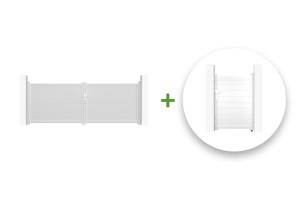 Swing gate 4m EIGER H.140cm + side gate 1m EIGER H.140cm white aluminium main_image