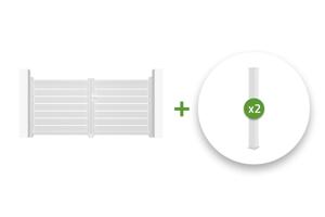 Swing gate 3m VOGEL H.140cm + 2 posts H.166cm white aluminium main_image