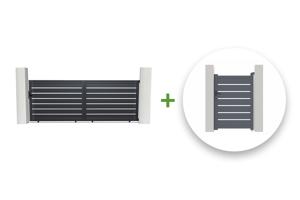 Sliding gate kit 4m VOGEL H.140cm + side gate 1m VOGEL H.140cm grey aluminium main_image