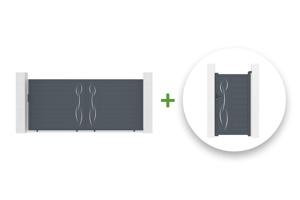 Sliding gate kit 4m LIFE H.180cm + side gate 1m LIFE H.180cm grey aluminium main_image