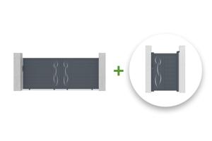 Sliding gate kit 3,5m LIFE H.140cm + side gate 1m LIFE H.140cm grey aluminium main_image