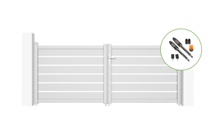 Automatic swing gate 3m VOGEL H.120cm white + motor TANKER B700 main_image
