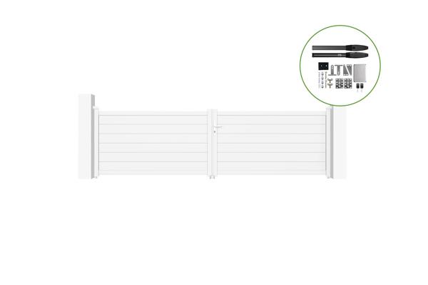 Automatic swing gate 4m EIGER H.115cm white + motor HICKER B200 main image