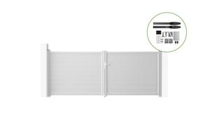 Λευκή ηλεκτρική αιωρούμενη πύλη EIGER 400B160 + μηχανοκίνητο HICKER B200 main_image