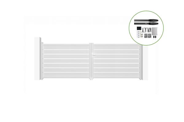 Automatic swing gate 4m VOGEL H.140cm white + motor HICKER B200 main image