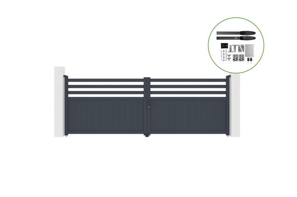 Portail battant motorisé 4m NEVIS H.140cm + Motorisation HICKER B200 main image