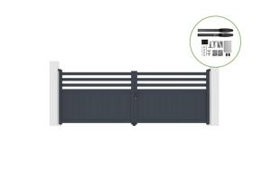 Portail battant motorisé 4m NEVIS H.140cm + Motorisation HICKER B200 main_image