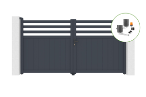 Poarta batanta electrica 3m NEVIS 300B160 GREY + motorizare BUNKER B500 main_image