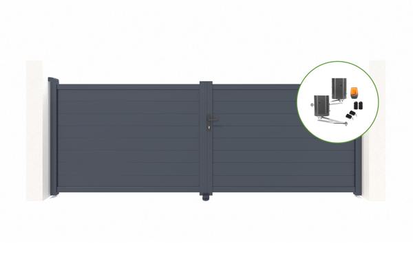 Flügeltor elektrisch 4m EIGER H.140cm + Drehtorantrieb BUNKER B500 main image