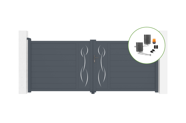 Portail battant motorisé 3,5m LIFE H.140cm + Motorisation BUNKER B500 main image