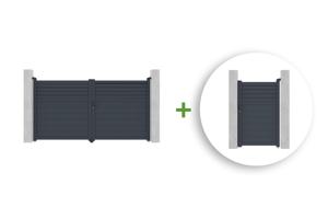 Swing gate 3m CARPATIA H.160cm + side gate 1m CARPATIA H.160cm gr main_image
