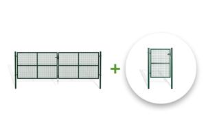 Portail grillagé 4m OLGA H.130cm + Portillon 1m OLGA H.130cm vert main_image