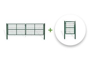 Portail grillagé 4m RAZO H.120cm + Portillon 1m RAZO H.120cm vert main_image