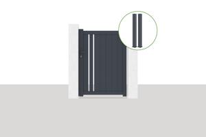 Side gate 1m GIONA H.140cm + 2 gate posts EIFEL H.166cm grey main_image