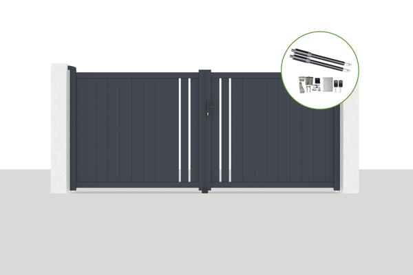 Portail battant électrique 3,5x1,6m GIONA + Motorisation RANGER B150 main image