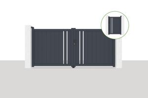 Poarta batanta 3x1,4m GIONA + poarta GIONA H.1,4m gri main_image