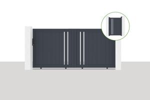 Sliding gate kit 3m GIONA H.140cm + side gate GIONA H.1,4m grey main_image