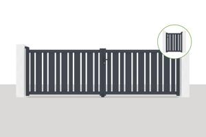 Swing gate 4x1,2m VEYMONT + side gate 1m VEYMONT H.1,2m grey main_image