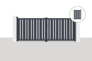 Swing gate 3,5x1,4m VEYMONT + side gate 1m VEYMONT H.1,4m grey main_image
