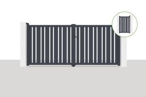 Portail battant 3,5x1,6m VEYMONT + Portillon 1m VEYMONT H.1,6m gris main_image