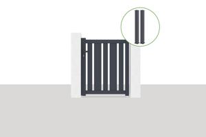 Portillon 1m VEYMONT H.120cm gris + 2 poteaux EIFEL H.166cm gris main_image