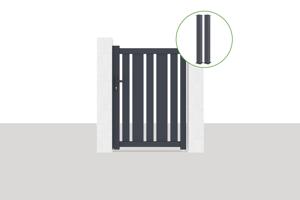 Puerta peatonal exterior​ 1m VEYMONT Alt.140cm gris + 2 posts EIFEL Alt.166cm gris main_image