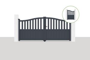 MEIJE 3x1.4m swing gate + MEIJE 1m pedestrian gate, 1.4m high, grey main_image