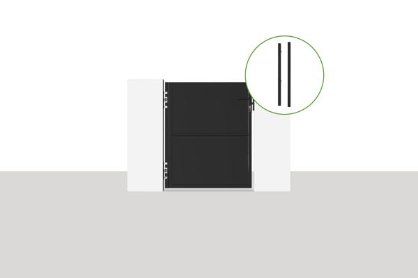 Metal side gate 1M NALI H.120cm matt black + 2 metal posts DARIO main image
