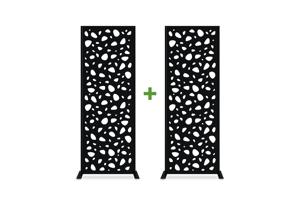 Lot de 2 panneaux décoratifs SUNNY noir H.160cm motifs intégral main image