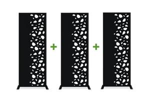 Set of 3 decorative panels SUNNY black H.160cm patterns on the right main image
