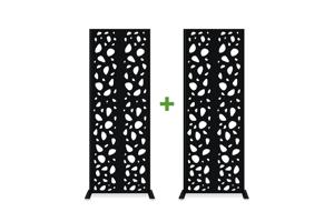 Lot de 2 panneaux décoratifs SUNNY noir H.160cm motifs sur les côtés main image