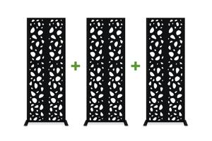 Komplektā 3 dekoratīvie paneļi SUNNY Black H.160cm raksti sānos main image