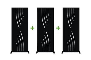 3 dekoratīvo paneļu komplekts VELETA Black H.160cm pilna raksta main image