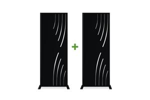 Lot de 2 panneaux décoratifs VELETA noir H.160cm motifs côté droit main image