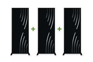 3 dekoratīvo paneļu komplekts VELETA Black H.160cm labās puses raksti main image