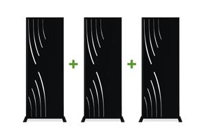 3 VELETA dekoratīvo paneļu komplekts Melns H.160cm kreisās puses raksti main image