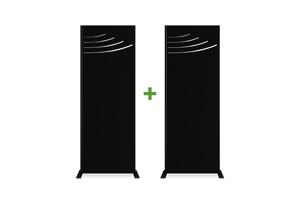 Lot de 2 panneaux décoratifs VELETA noir H.160cm motifs sur le haut main image