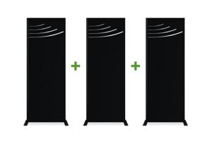 Komplektā 3 dekoratīvie paneļi VELETA Black H.160cm raksti augšpusē main image