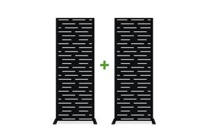 Lot de 2 panneaux décoratifs ARLBERG noir H.160cm motifs intégral main image