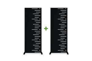 Lot de 2 panneaux décoratifs ARLBERG noir H.160cm motifs côté droit main image