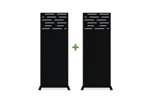 Lot de 2 panneaux décoratifs ARLBERG noir H.160cm motifs sur le haut main image