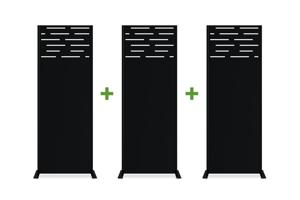 3 dekoratīvo paneļu komplekts ARLBERG Black H.160cm raksti augšpusē main image