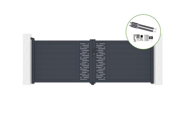Flügeltor 3,5 m ARLBERG H.120 cm Aluminium + RANGER B150 Motorisierung main image