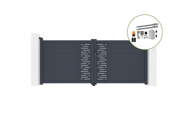 Drehtor 3m ARLBERG H.120cm Aluminium + TANKER B250 Motorisierung main image