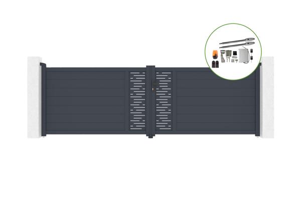 Drehtor 4m ARLBERG H.120cm Aluminium + TANKER B250 Motorisierung main image