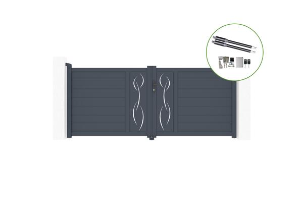 3m LIFE svingport H.120cm aluminium + RANGER B150 motorisering main image