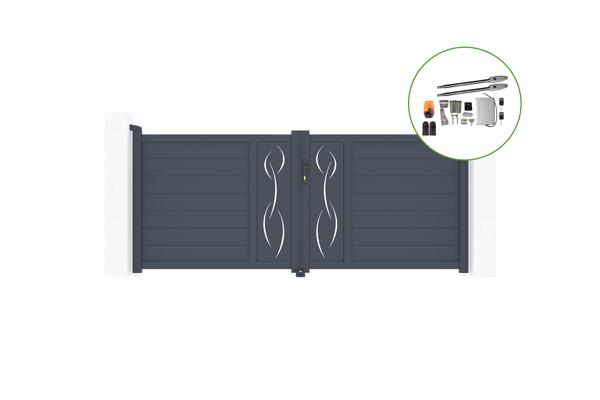 Svingport 3m LIFE H.120cm aluminium + TANKER B250 motorisering main image